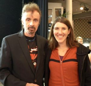 Author Kristin Anderson with author TC Boyle. The Hague, September 2015. Photo courtesy Eleonore from Canada.