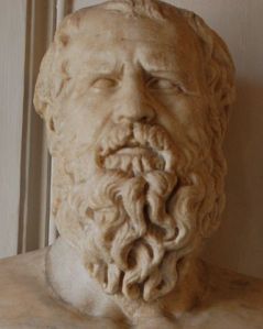 Somber philosopher Heraclitus from Ancient Greece